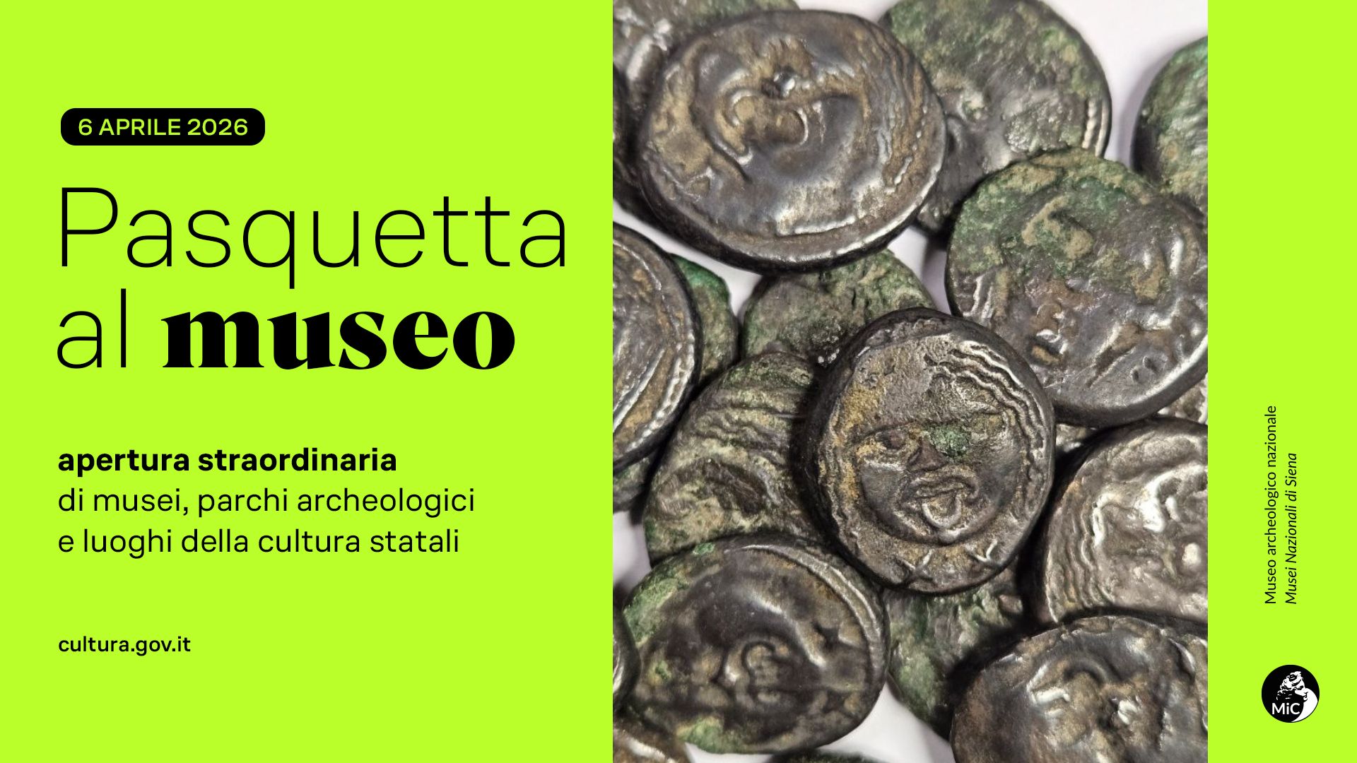 Lunedì 6 aprile 2026:  Pasquetta al museo archeologico nazionale di Siena